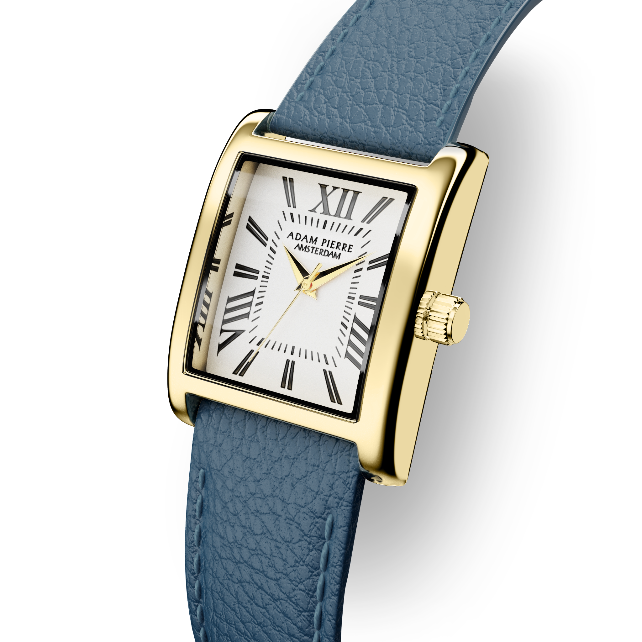 LILIANE - LEREN BAND BLAUW GOUD